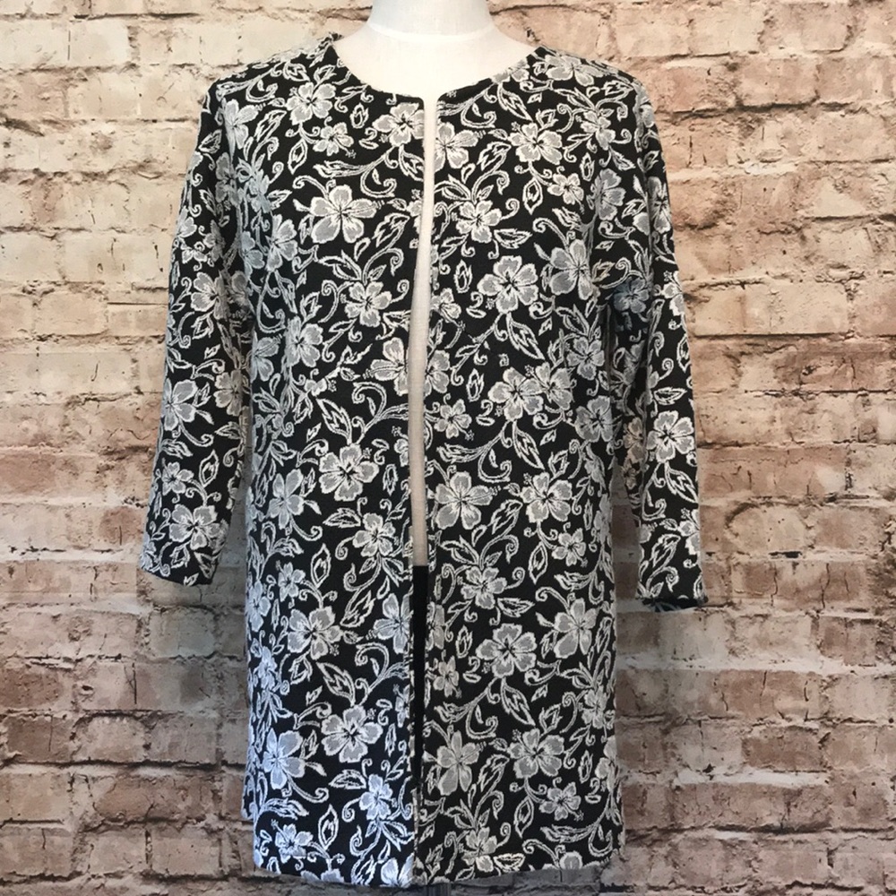 Lungo L’arno black and white open cardigan